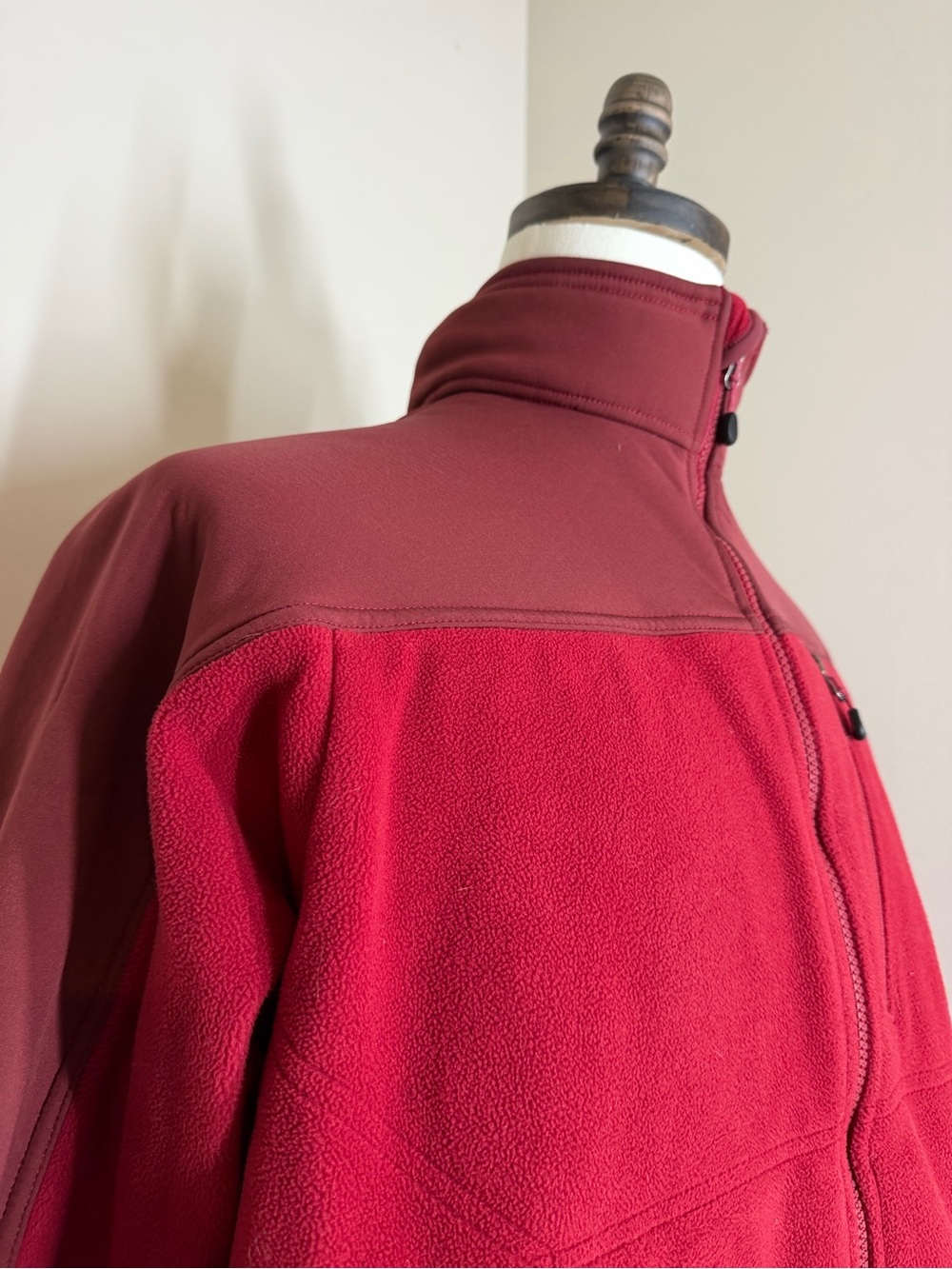 LL Bean Men’s Polartec Thinsulate Soft Shell -SZ L- Burgundy Flex Fleece Jacket - Picture 7 of 9